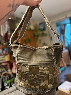 Vintage Disney Mickey Canvas Messenger Bag Olive Utility Distressed Crossbody